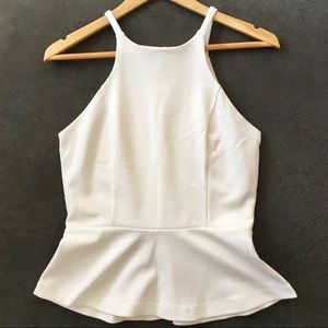 Express Ivory Peplum Top